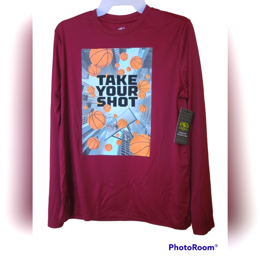 Athletic Works Burgundy Shirt. Size XL (14-16).